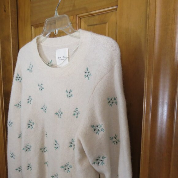 Part Two Copenhagen Cream Pullover Sweater Embroidered Crew Neck Large - Picture 3 of 11